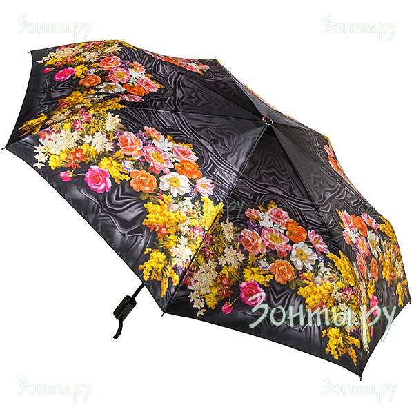 Зонт сатин с цветами Три слона L3764-01A, полный автомат