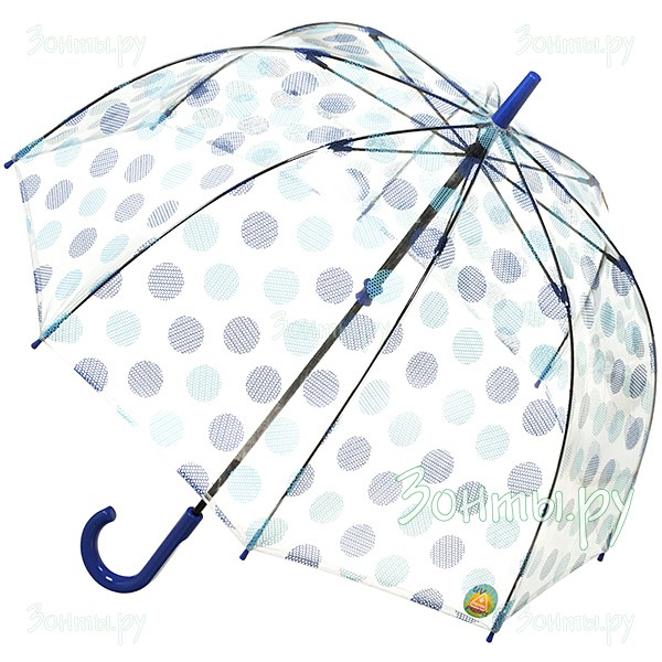 Прозрачный зонт-трость с глубоким куполом Fulton L787-3114 с UPF защитой