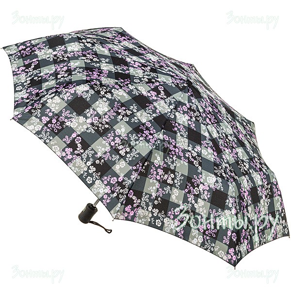 Зонт в клетку с цветами Fulton L346-3539 полный автомат