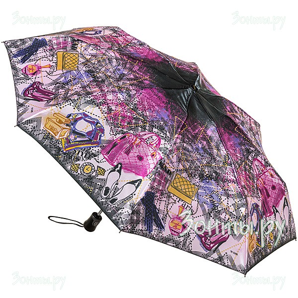 Компактный зонтик женский Три слона 299-09B, сатиновый