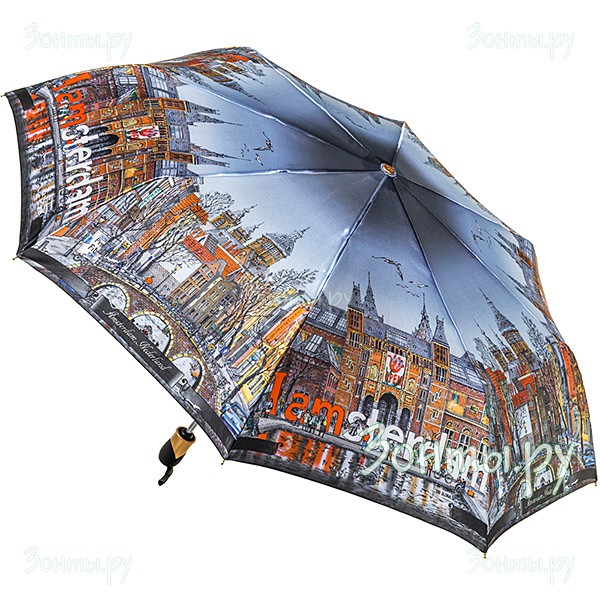 Женский зонт полный автомат Три слона 133-38G сатиновый