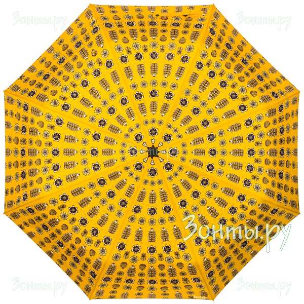 Зонт с узорами цветков на желтом фоне RainLab 073 Standard