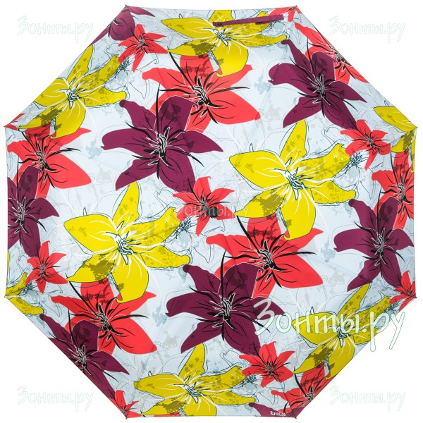 Зонт с лилиями бордового цвета RainLab 071 Standard