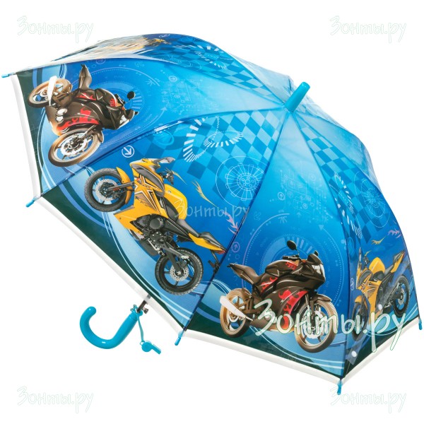 Детский зонтик с рисунком мотоциклов Torm 14804-07 полуавтомат
