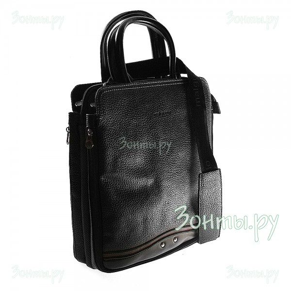 Кожаная вместительная сумка для мужчин Malgrado BR11-703C2188 Black черная