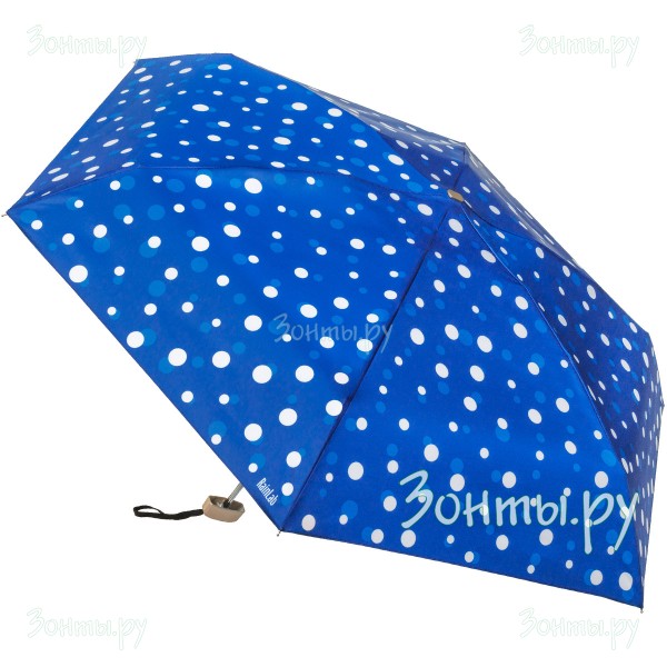 Плоский мини зонтик с кругами на куполе RainLab 039MF PolkaBlue
