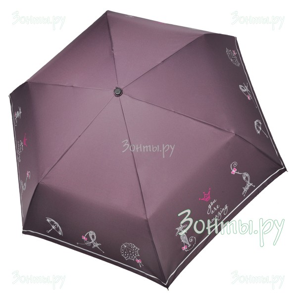 Женский зонтик небольшой сиреневый Три слона L3640-24D