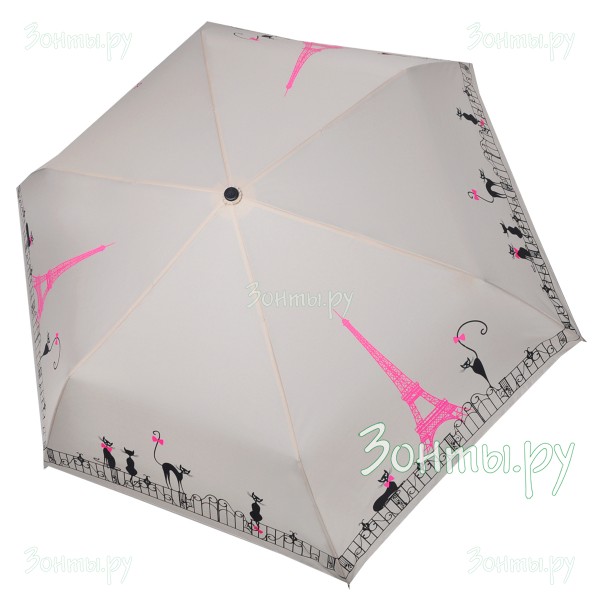 Женский зонтик небольшой светлый бежевый Три слона L3640-29D