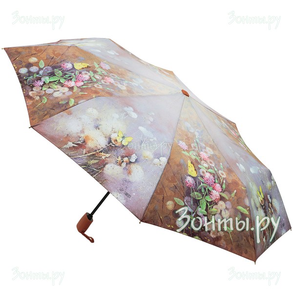 Плоский зонт с цветами и бабочками Lamberti 73716-01 полный автомат