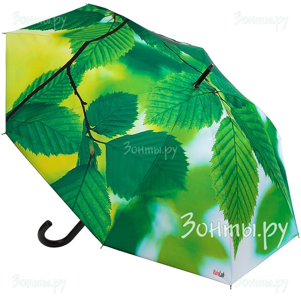 Зонт трость с фото принтом листьев вяза RainLab Fl-004 Auto