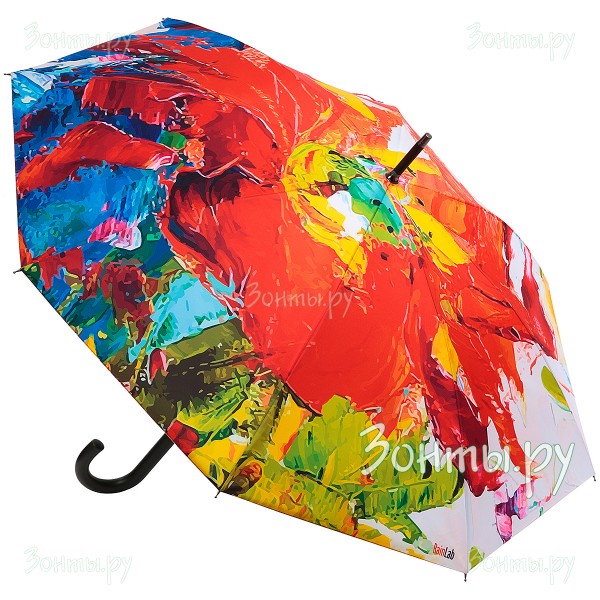 Зонт трость с картиной цветка RainLab Pi-002 Auto