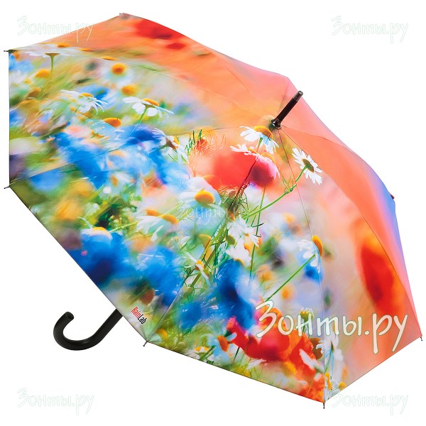 Зонт трость с принтом полевых цветов RainLab Fl-018 Auto