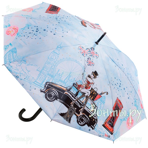 Зонт трость с принтами Лондона RainLab Pi-101 Auto
