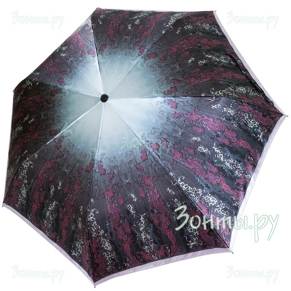 Сатиновый женский зонт с узором Три слона L3762-43O полный автомат