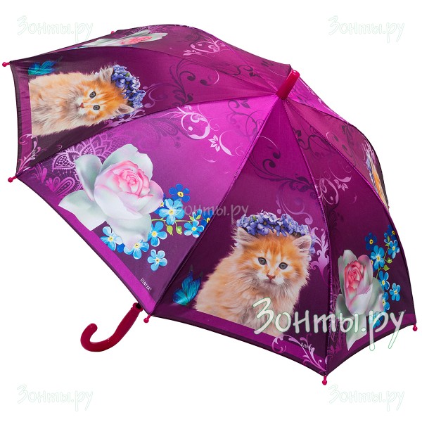 Детский зонтик с котятами Diniya 402-02 полуавтомат