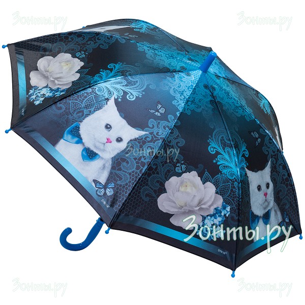 Детский зонтик с котятами Diniya 402-03 полуавтомат