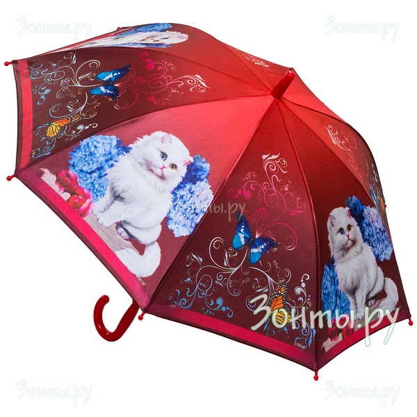 Детский зонтик с котятами Diniya 402-04 полуавтомат