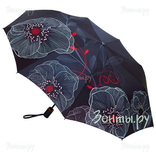 Зонтик с цветами Diniya 2730-04 полуавтомат