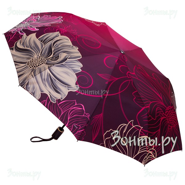 Зонтик с цветами Diniya 2730-05 полуавтомат