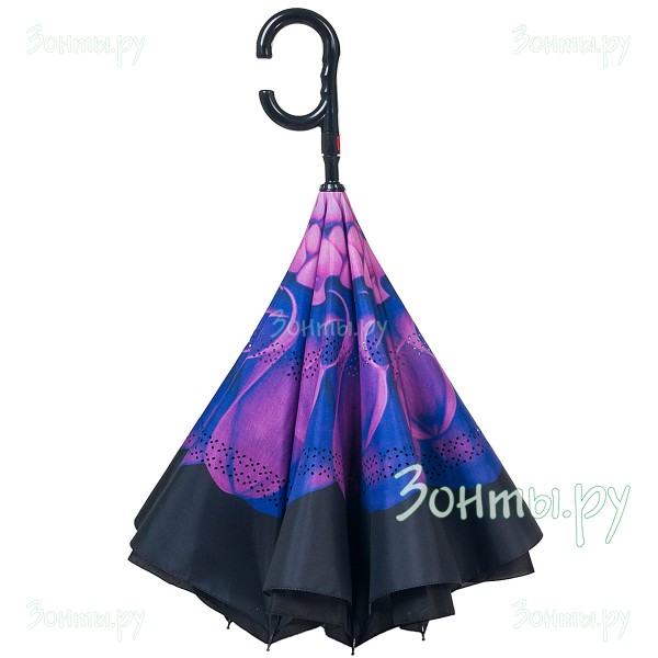 Зонт-трость наоборот Galaxy B-773-06 от Diniya с двойным куполом