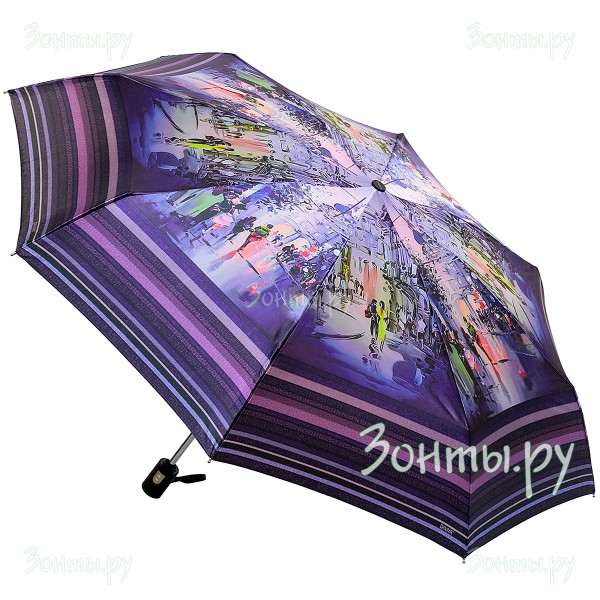 Компактный женский зонт Diniya 2748-01  из сатина