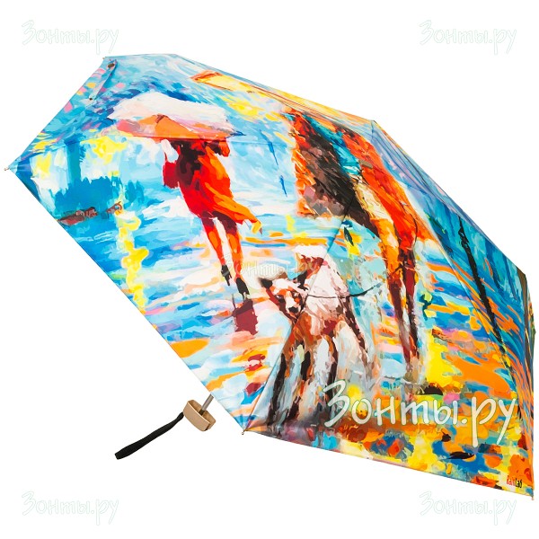 Плоский мини зонтик с фото принтом RainLab 001MF AutumnPark