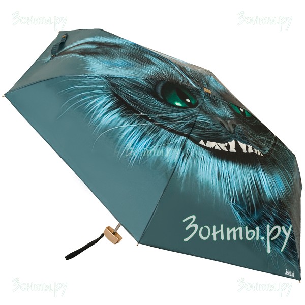 Плоский мини зонтик с принтом с улыбающегося кота RainLab 137MF Cheshire