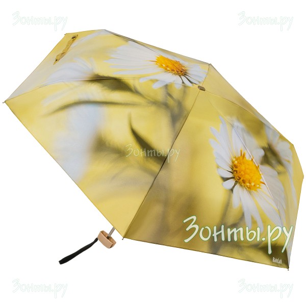 Плоский мини зонтик с принтом весенних цветов RainLab 143MF SpringFlowers