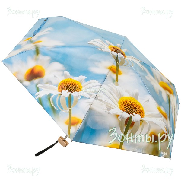 Плоский мини зонтик с принтом ромашек RainLab 149MF Daisies