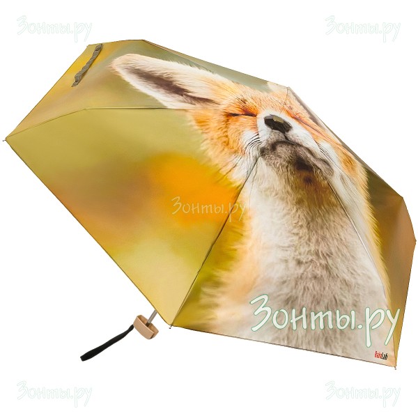 Плоский мини зонтик с принтом хитрого лиса RainLab 172MF SlyFox