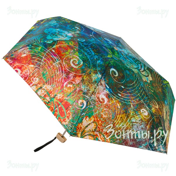 Плоский мини зонтик с рисунком в гранжевом стиле RainLab 177MF GrungeFlowers