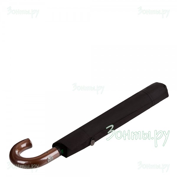 Черный мужской зонт Fulton G512-001 Black с деревянной ручкой